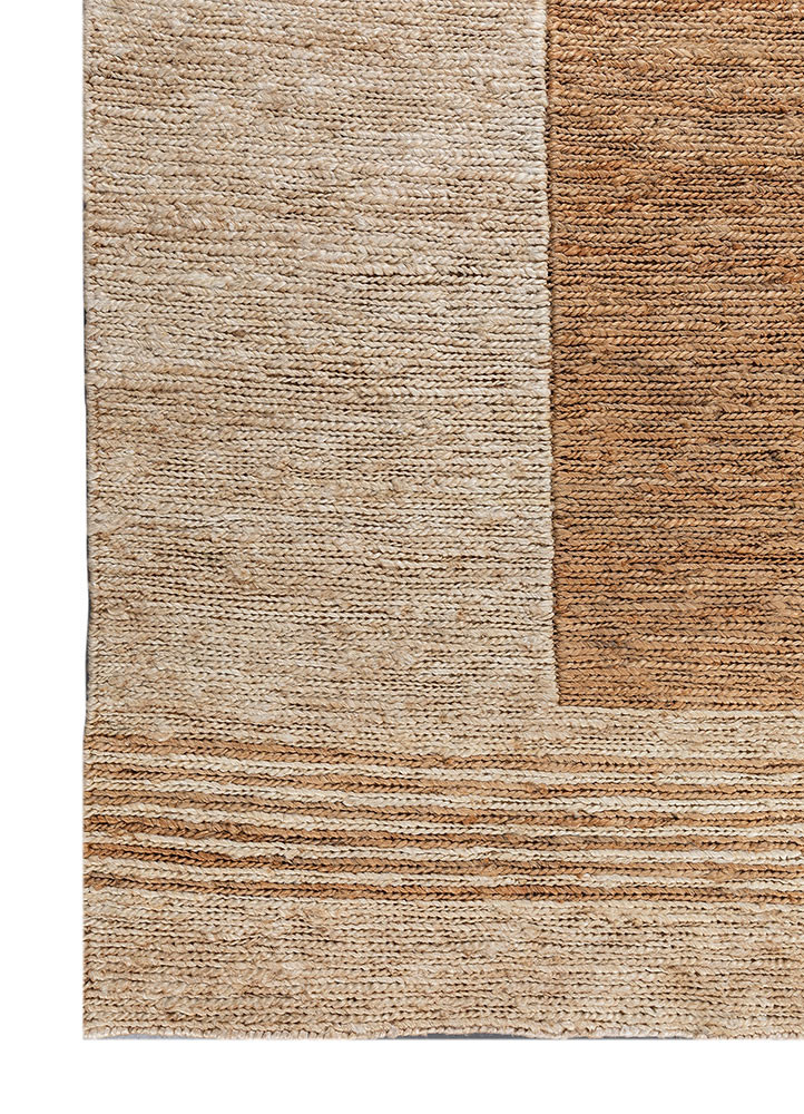 daaira beige and brown jute and hemp hand knotted Rug - Corner