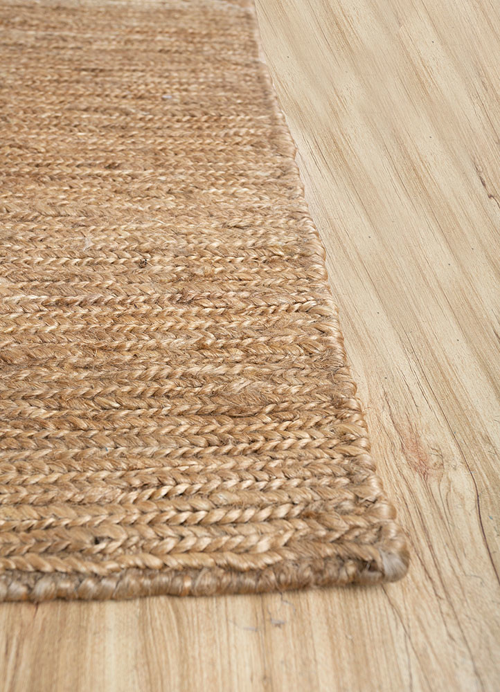 daaira beige and brown jute and hemp flat weaves Rug - Corner