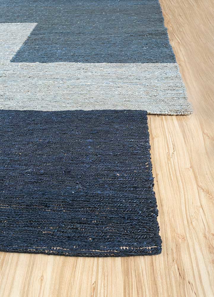 daaira blue jute and hemp flat weaves Rug - Corner daaira blue jute and hemp flat weaves Rug - Corner