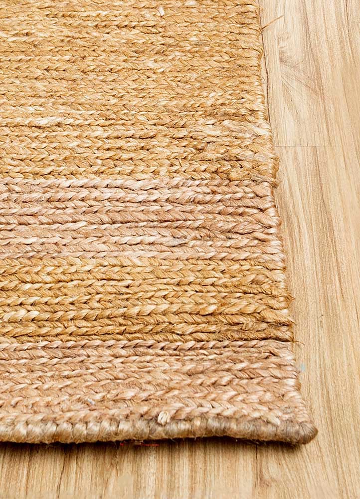 aprezo beige and brown jute and hemp hand knotted Rug - Corner