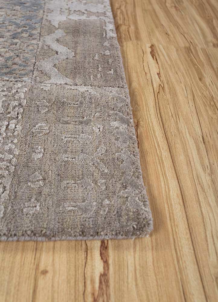 provenance grey and black wool and bamboo silk hand knotted Rug - Corner provenance grey and black wool and bamboo silk hand knotted Rug - Corner