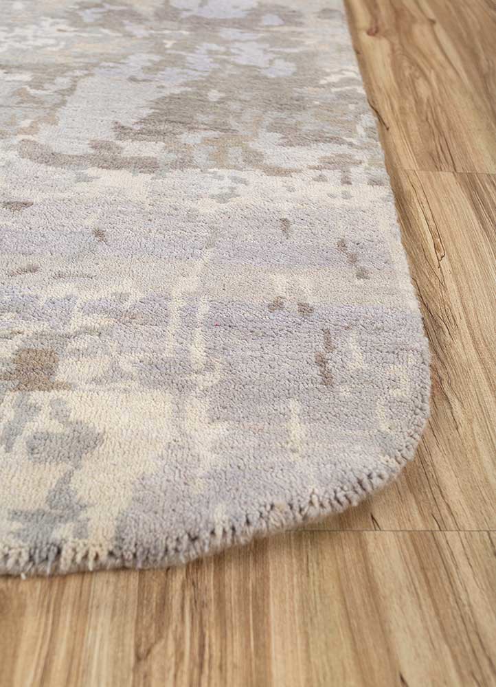 provenance beige and brown wool hand knotted Rug - Corner provenance beige and brown wool hand knotted Rug - Corner