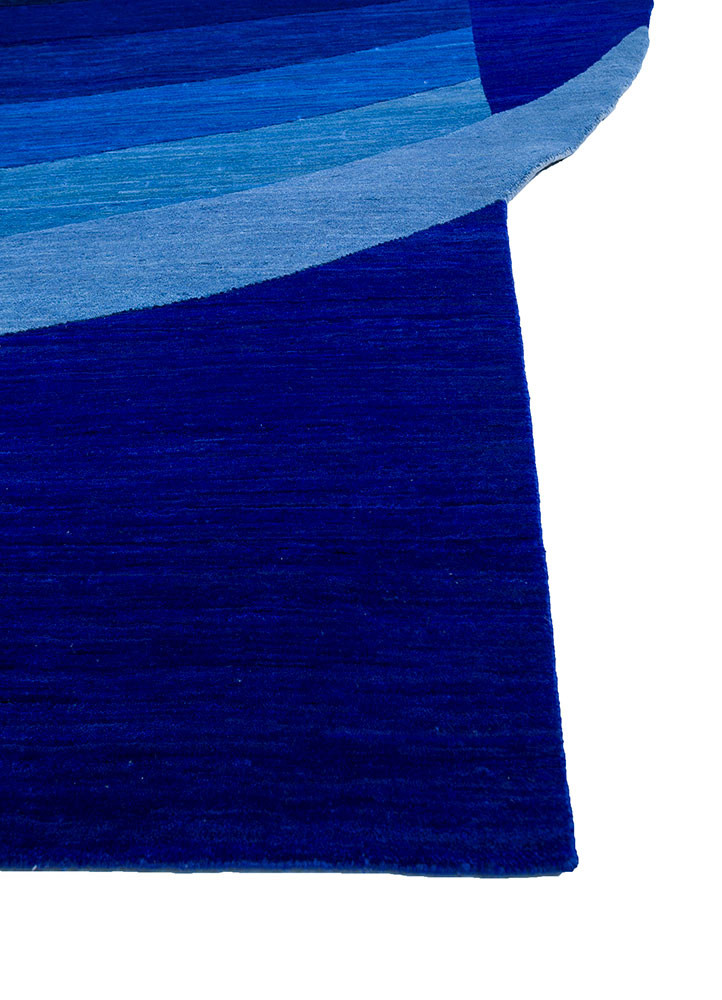 brahmaand blue wool hand knotted Rug - Corner