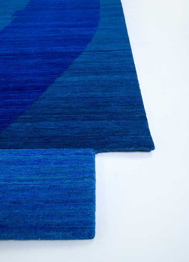 brahmaand blue wool hand knotted Rug - Corner brahmaand blue wool hand knotted Rug - Corner