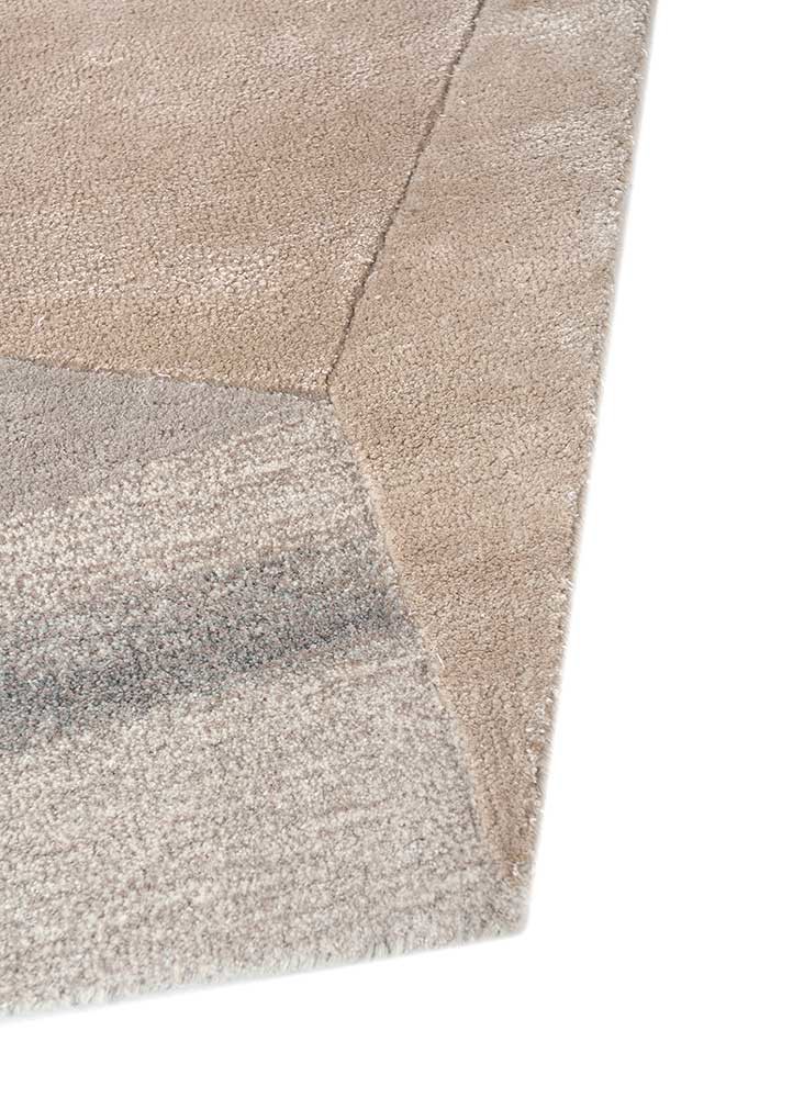 come around beige and brown wool and viscose hand tufted Rug - Corner come around beige and brown wool and viscose hand tufted Rug - Corner