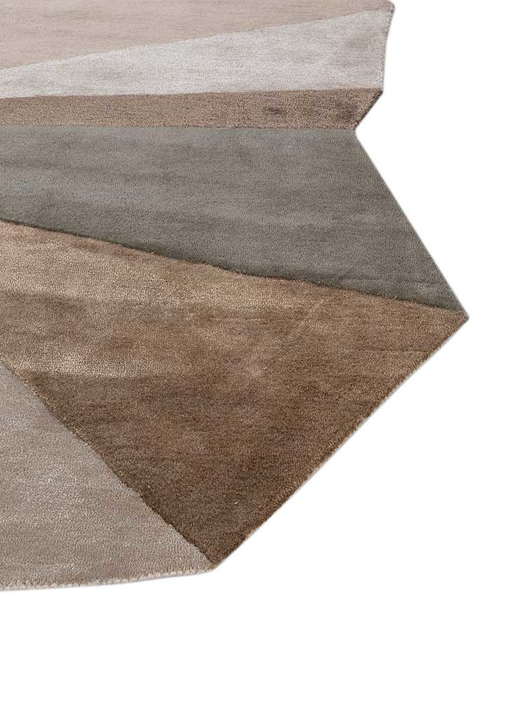 come around grey and black wool and viscose hand tufted Rug - Corner come around grey and black wool and viscose hand tufted Rug - Corner