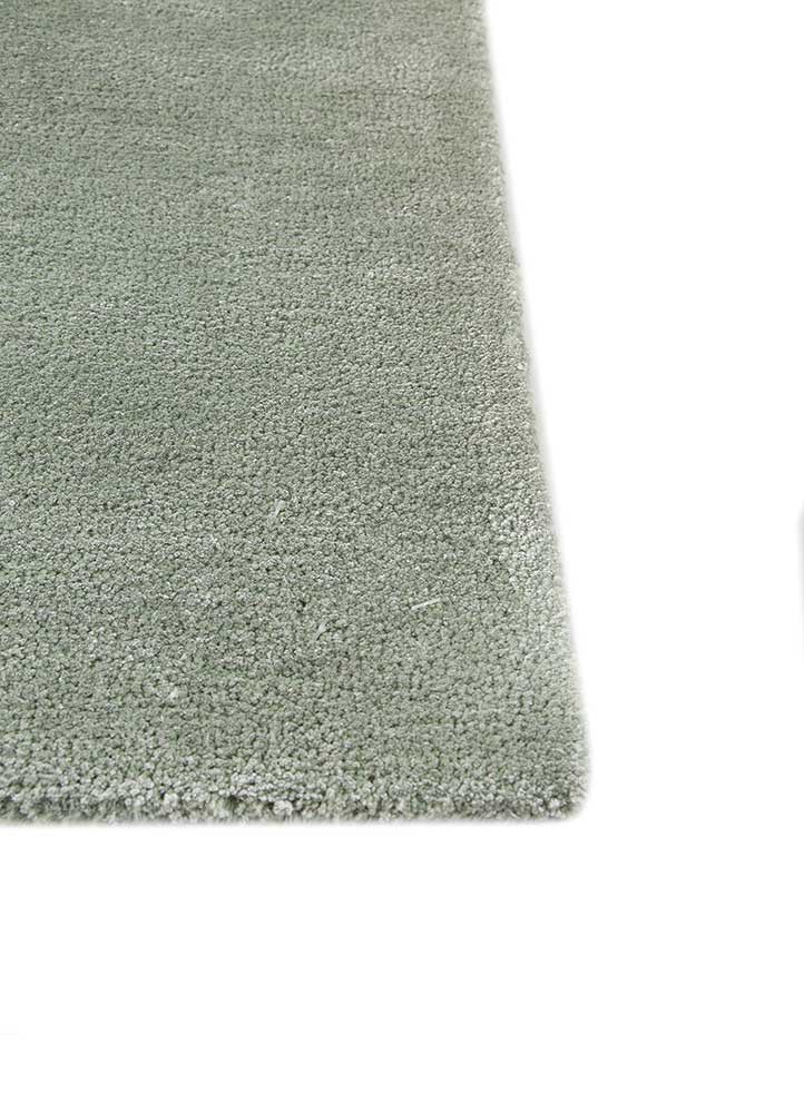 come around green wool and viscose hand tufted Rug - Corner come around green wool and viscose hand tufted Rug - Corner