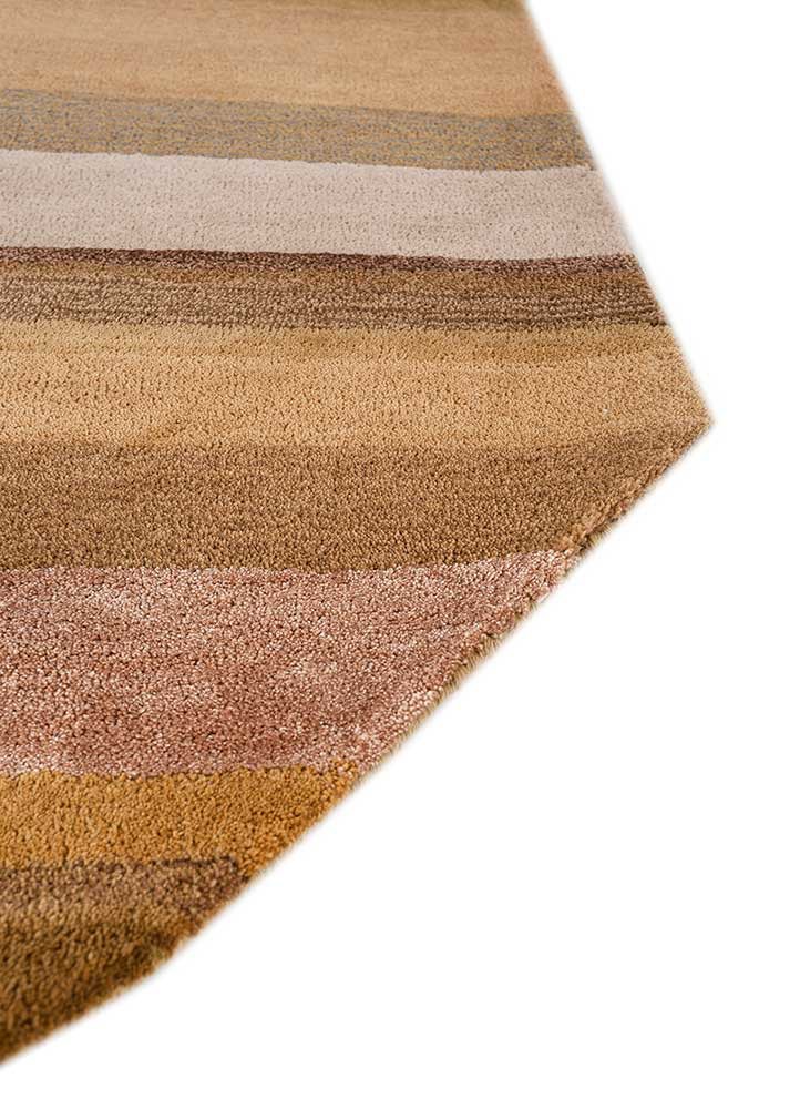 come around beige and brown wool and viscose hand tufted Rug - Corner come around beige and brown wool and viscose hand tufted Rug - Corner
