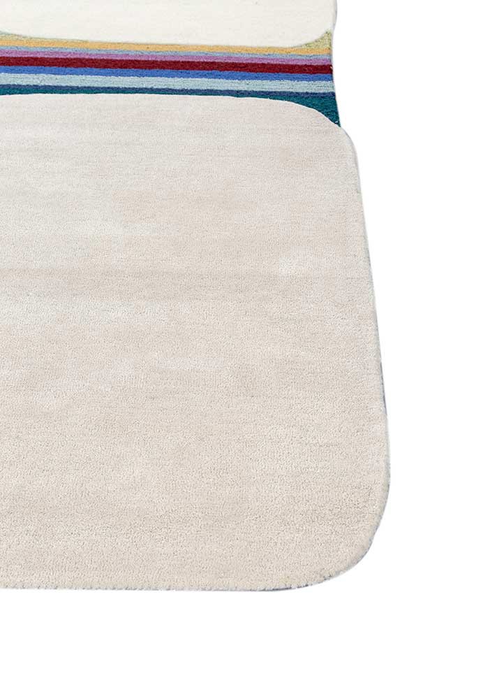 come around ivory wool and viscose hand tufted Rug - Corner come around ivory wool and viscose hand tufted Rug - Corner