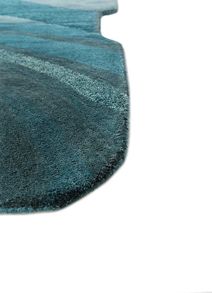 pathways blue wool and viscose hand tufted Rug - Corner pathways blue wool and viscose hand tufted Rug - Corner