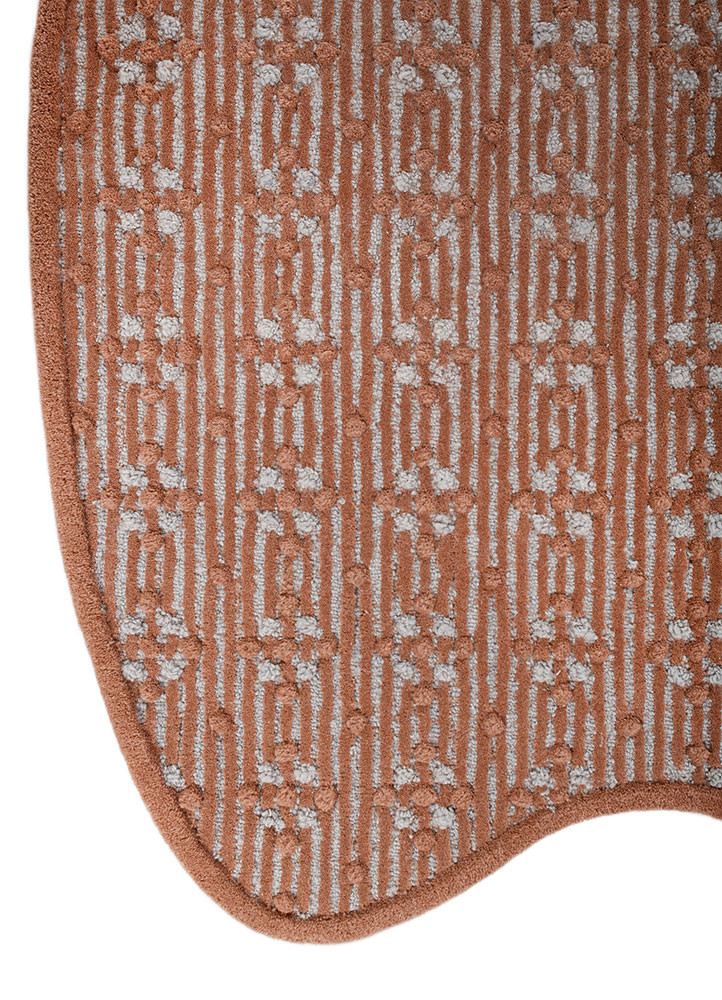 pathways blue wool hand tufted Rug - Corner pathways blue wool hand tufted Rug - Corner
