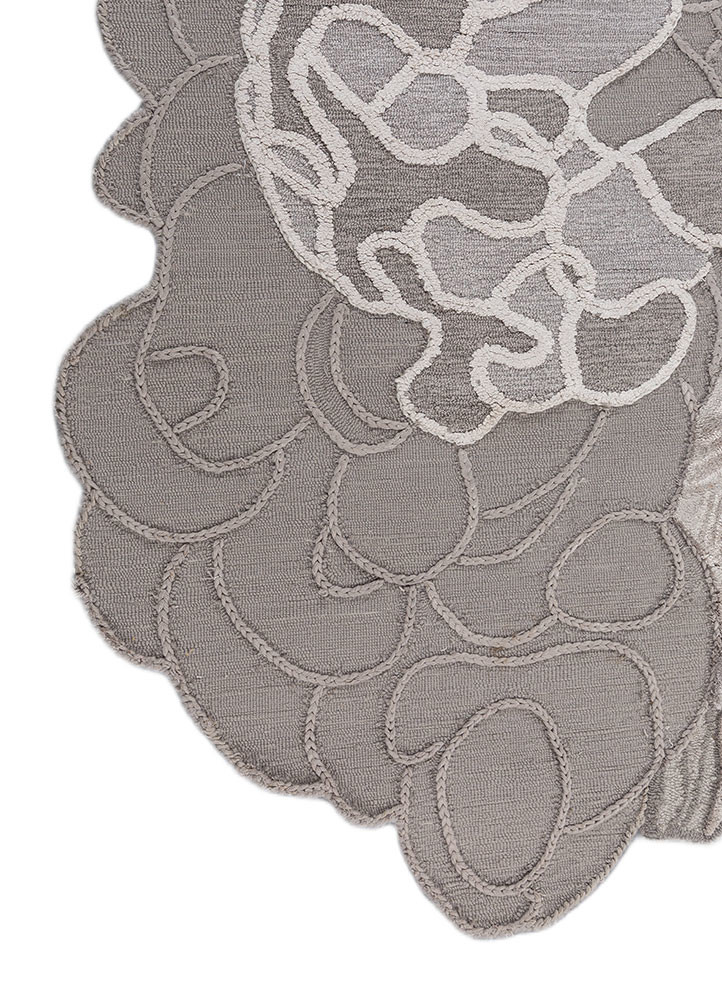 aurelia grey and black wool and viscose hand tufted Rug - Corner aurelia grey and black wool and viscose hand tufted Rug - Corner