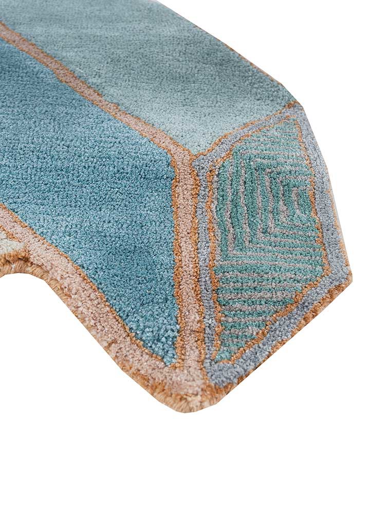 archetype blue wool and viscose hand tufted Rug - Corner archetype blue wool and viscose hand tufted Rug - Corner