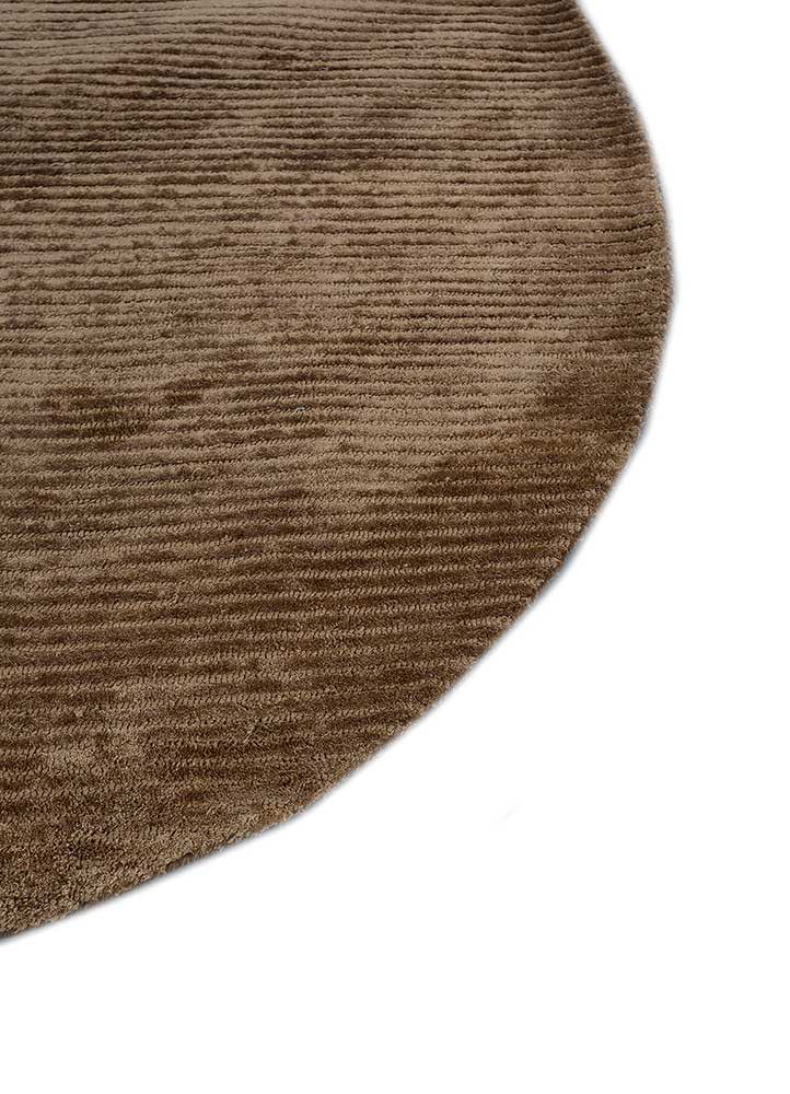 come around beige and brown viscose hand tufted Rug - Corner come around beige and brown viscose hand tufted Rug - Corner