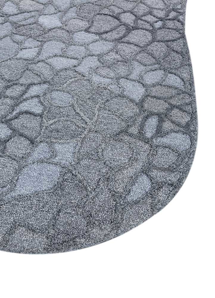 caliedo grey and black polyester hand tufted Rug - Corner