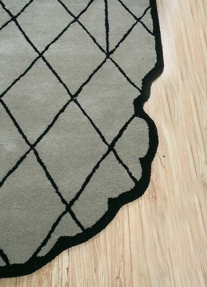 jaipur wunderkammer blue wool hand tufted Rug - Corner