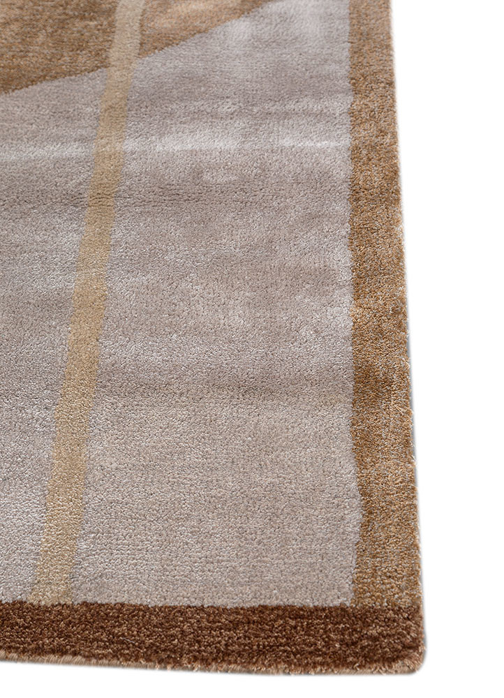 come around ivory viscose hand tufted Rug - Corner come around ivory viscose hand tufted Rug - Corner