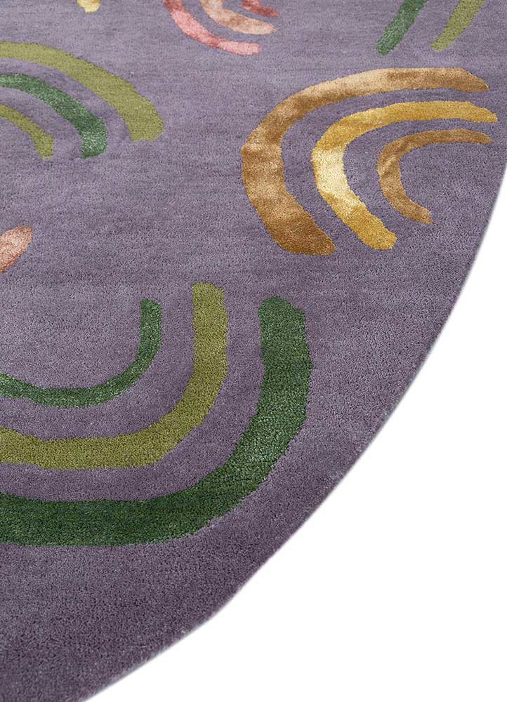 confetti pink and purple wool and viscose hand tufted Rug - Corner