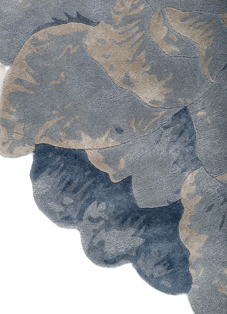 hacienda blue wool and viscose hand tufted Rug - Corner hacienda blue wool and viscose hand tufted Rug - Corner