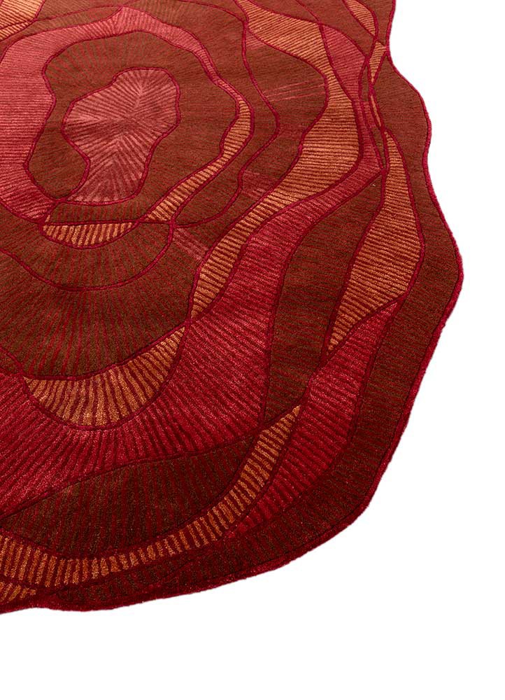 adrift red and orange wool and viscose hand tufted Rug - Corner