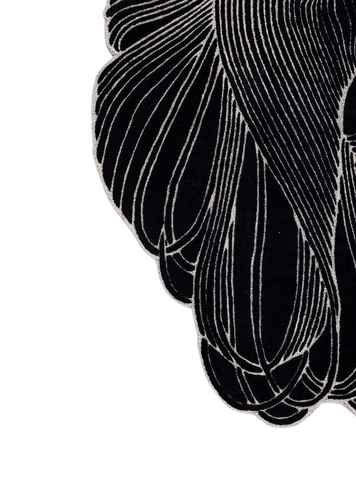 infini grey and black wool and viscose hand tufted Rug - Corner