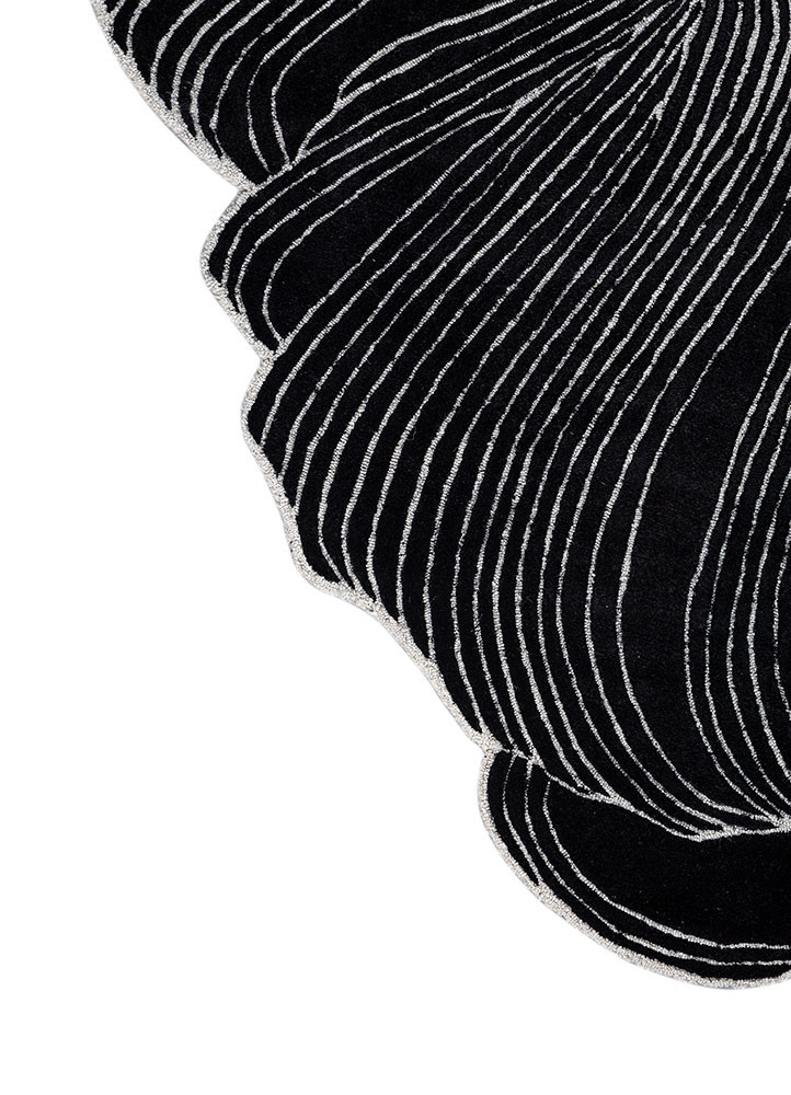 infini grey and black wool and viscose hand tufted Rug - Corner infini grey and black wool and viscose hand tufted Rug - Corner
