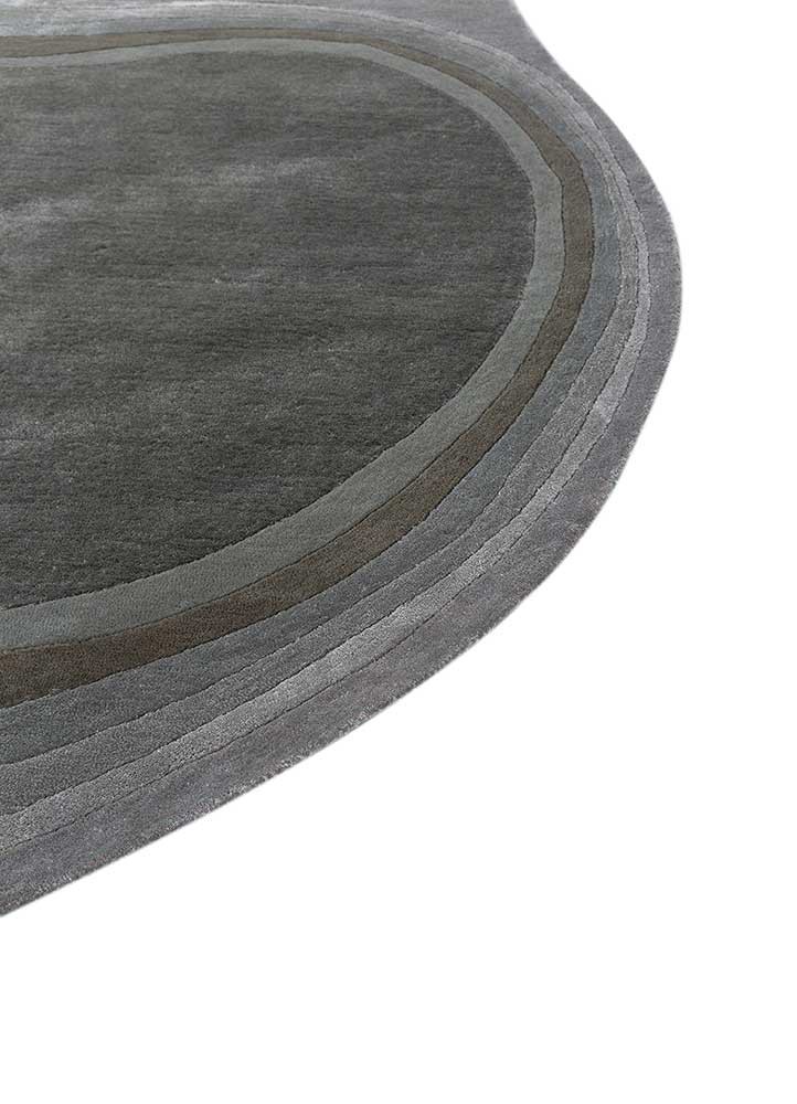 come around green wool and viscose hand tufted Rug - Corner come around green wool and viscose hand tufted Rug - Corner