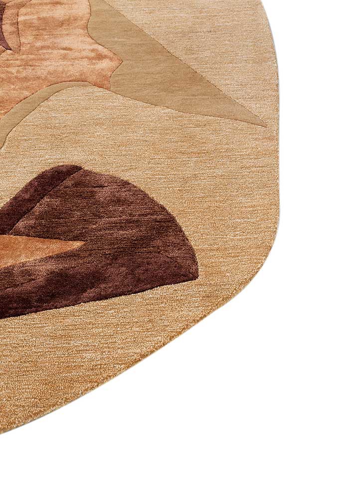 come around gold wool and viscose hand tufted Rug - Corner come around gold wool and viscose hand tufted Rug - Corner