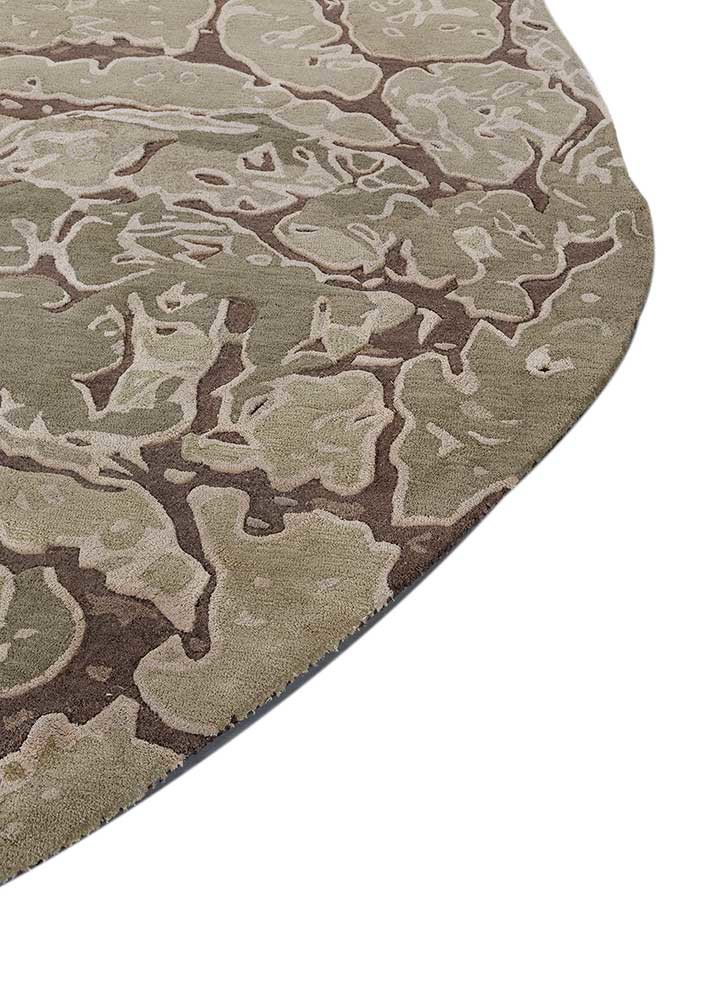 lucid beige and brown wool and viscose hand tufted Rug - Corner