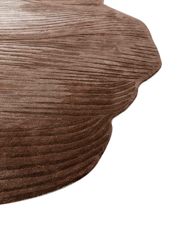 lucid beige and brown wool and viscose hand tufted Rug - Corner