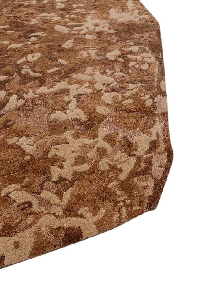 lucid red and orange wool and viscose hand tufted Rug - Corner