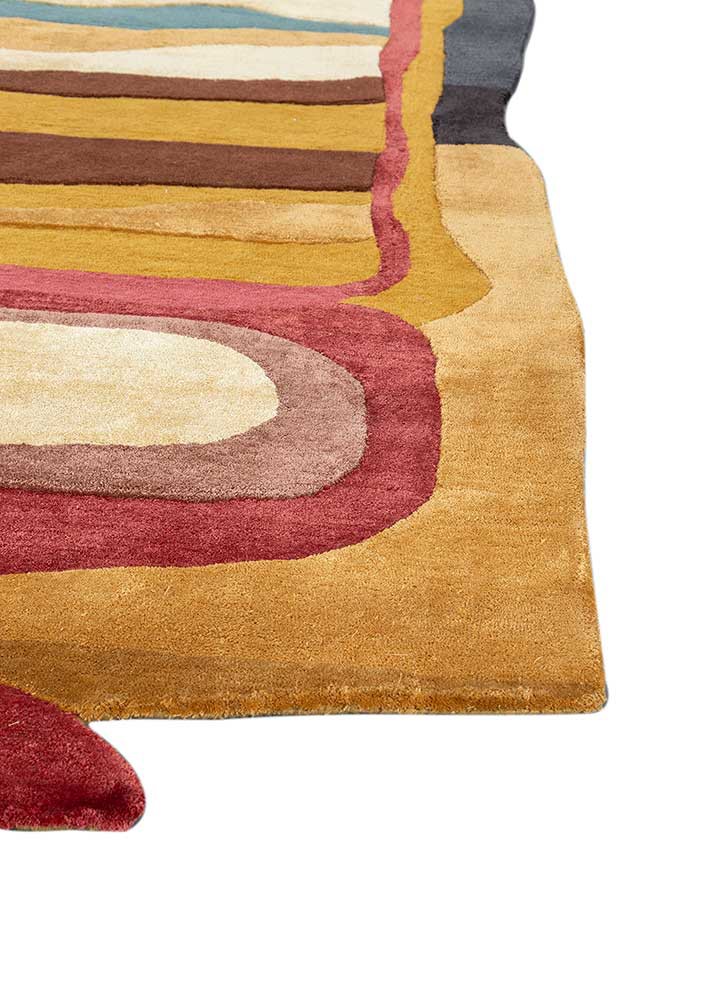 joy gold wool and viscose hand tufted Rug - Corner joy gold wool and viscose hand tufted Rug - Corner