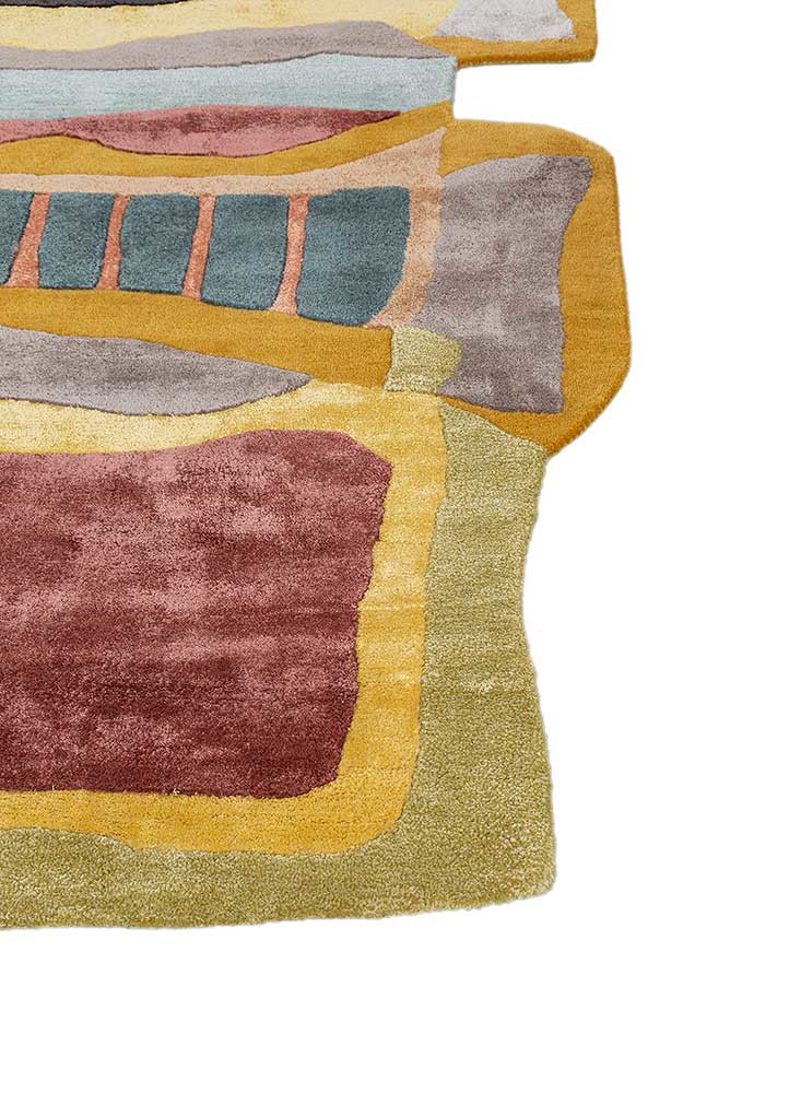 joy red and orange wool and viscose hand tufted Rug - Corner joy red and orange wool and viscose hand tufted Rug - Corner