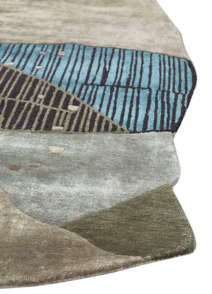adrift green wool and viscose hand tufted Rug - Corner adrift green wool and viscose hand tufted Rug - Corner