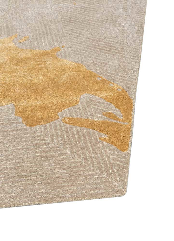 adrift gold wool and viscose hand tufted Rug - Corner