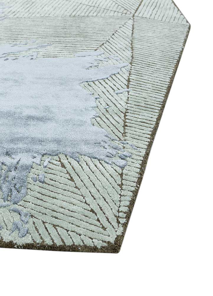 adrift blue wool and viscose hand tufted Rug - Corner