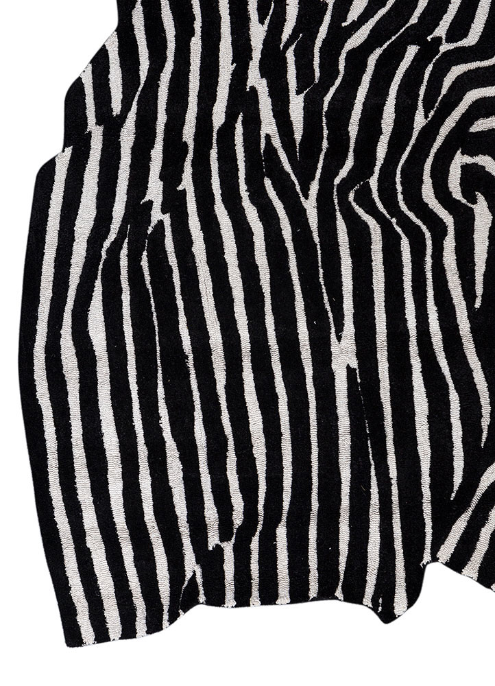 adrift grey and black wool and viscose hand tufted Rug - Corner