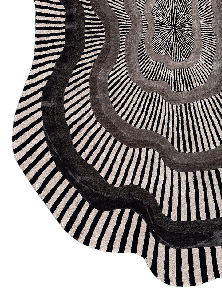 adrift grey and black wool and viscose hand tufted Rug - Corner