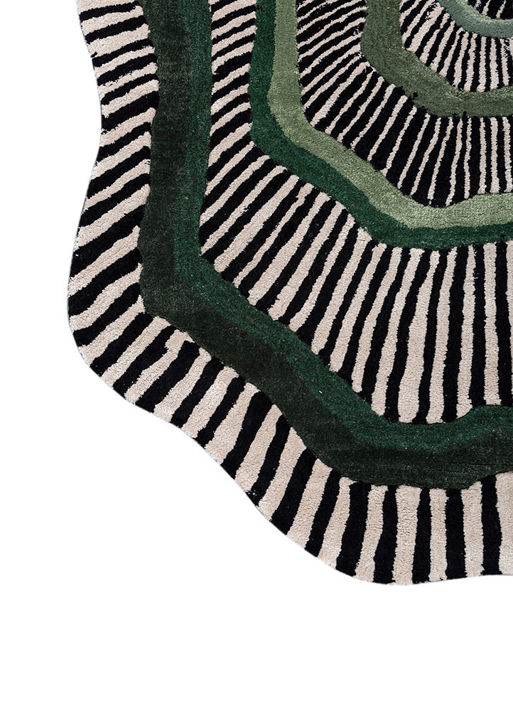 adrift grey and black wool and viscose hand tufted Rug - Corner