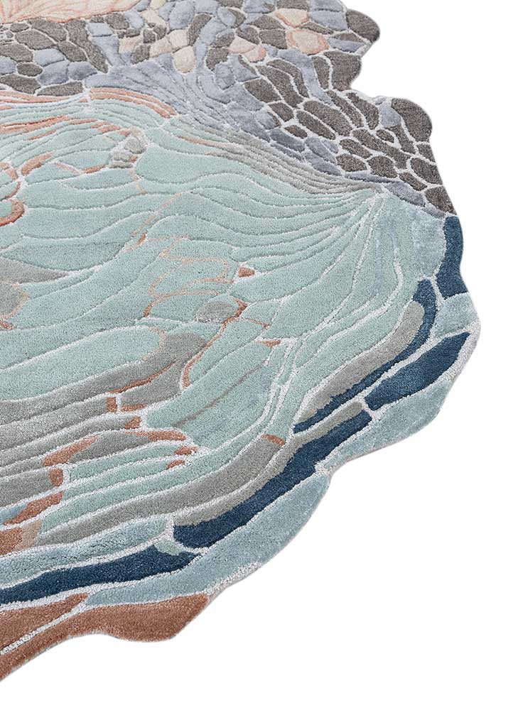 aurelia blue wool and viscose hand tufted Rug - Corner aurelia blue wool and viscose hand tufted Rug - Corner