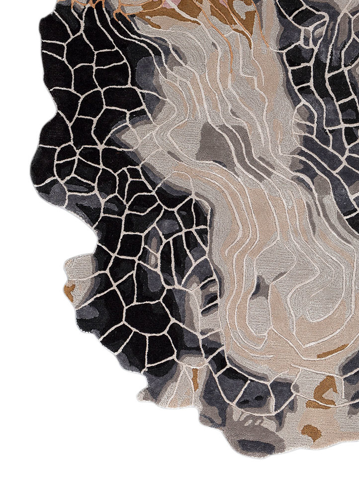 jardim ivory wool and viscose hand tufted Rug - Corner
