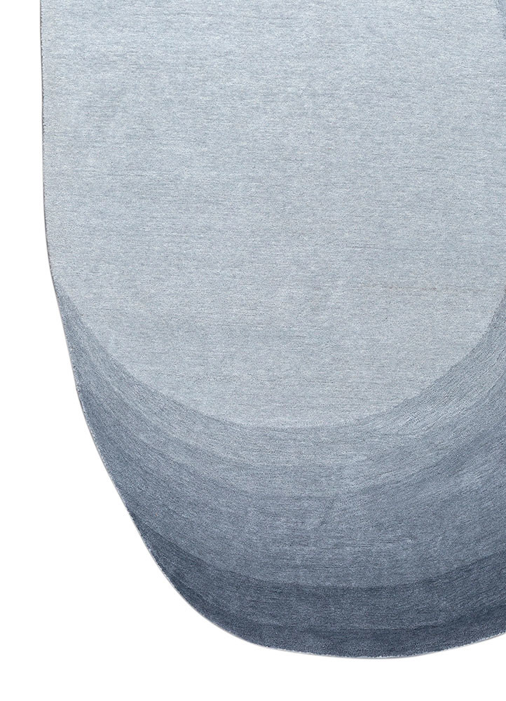 chroma blue wool hand tufted Rug - Corner