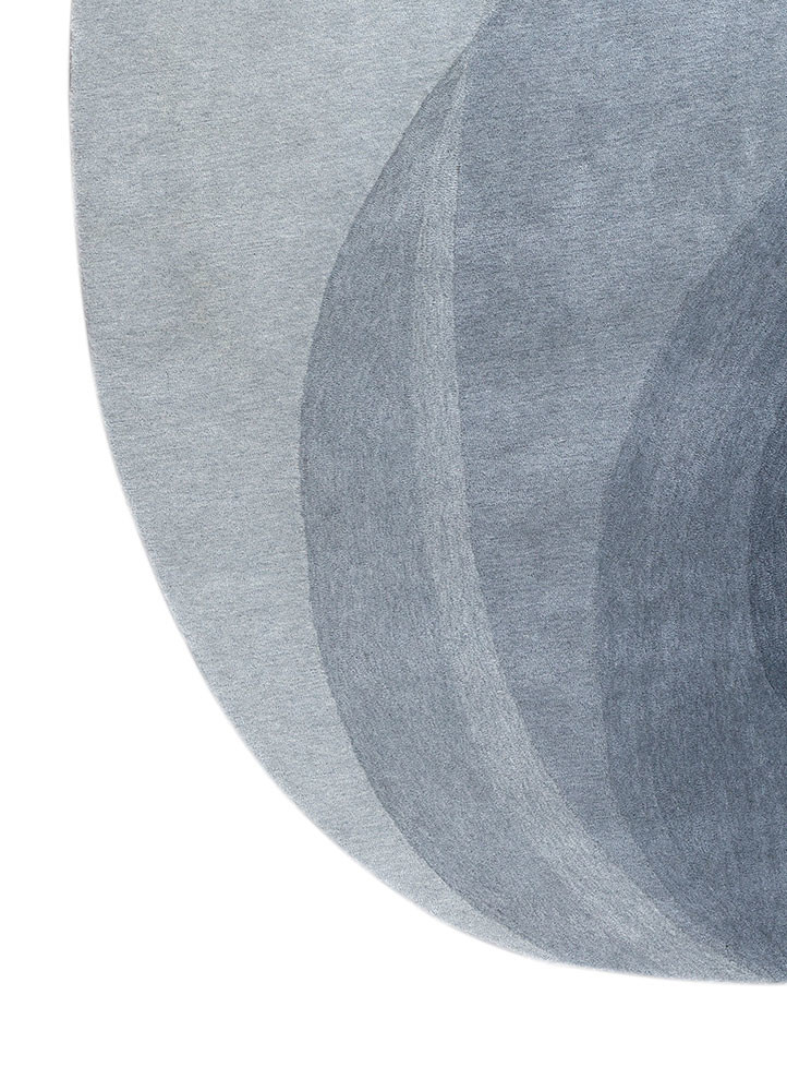 chroma blue wool hand tufted Rug - Corner