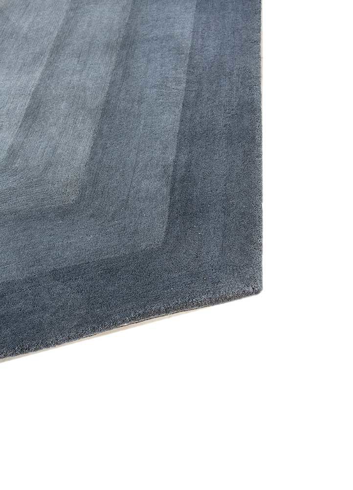 chroma blue wool hand tufted Rug - Corner