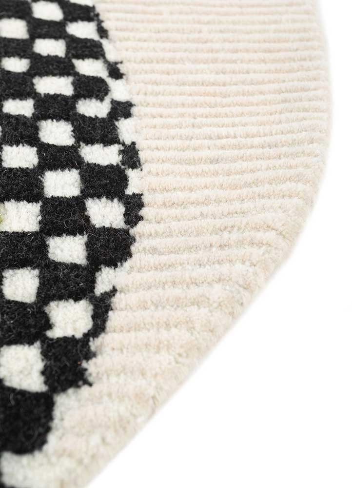 chroma ivory wool hand tufted Rug - Corner