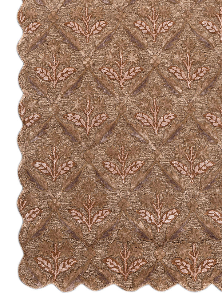 aurelia beige and brown wool and viscose hand tufted Rug - Corner aurelia beige and brown wool and viscose hand tufted Rug - Corner