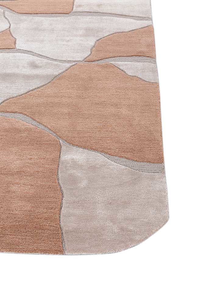 come around ivory wool and viscose hand tufted Rug - Corner come around ivory wool and viscose hand tufted Rug - Corner