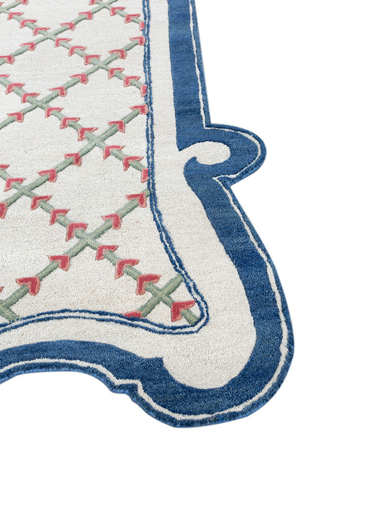 jardins du monde ivory wool hand tufted Rug - Corner