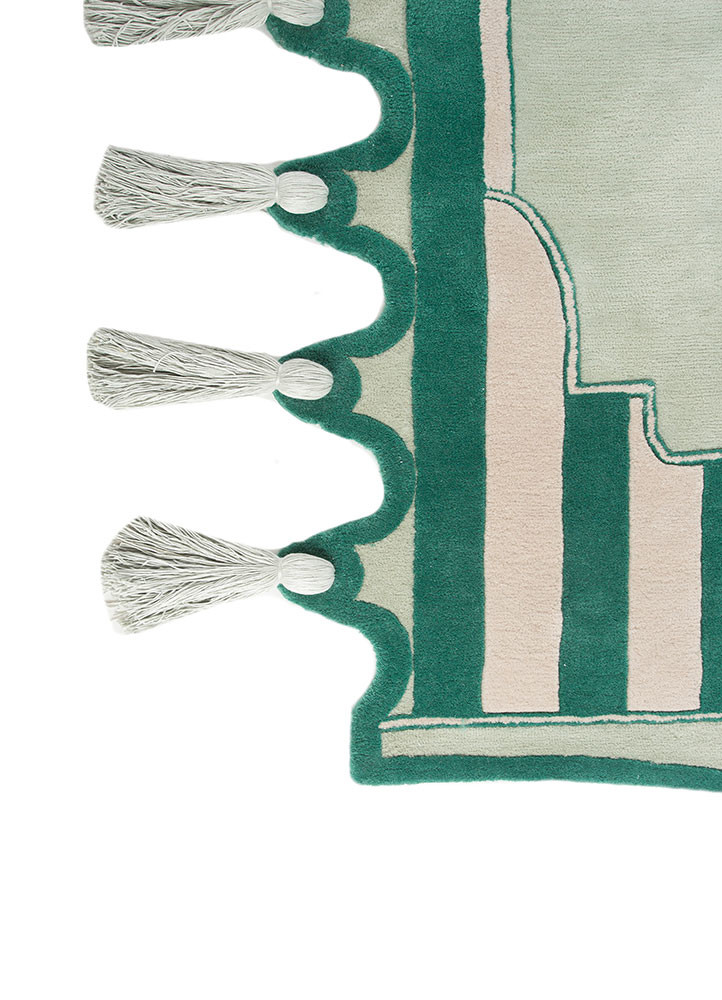 jardins du monde blue wool hand tufted Rug - Corner jardins du monde blue wool hand tufted Rug - Corner