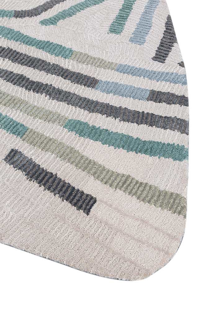 pathways ivory wool and viscose hand tufted Rug - Corner pathways ivory wool and viscose hand tufted Rug - Corner